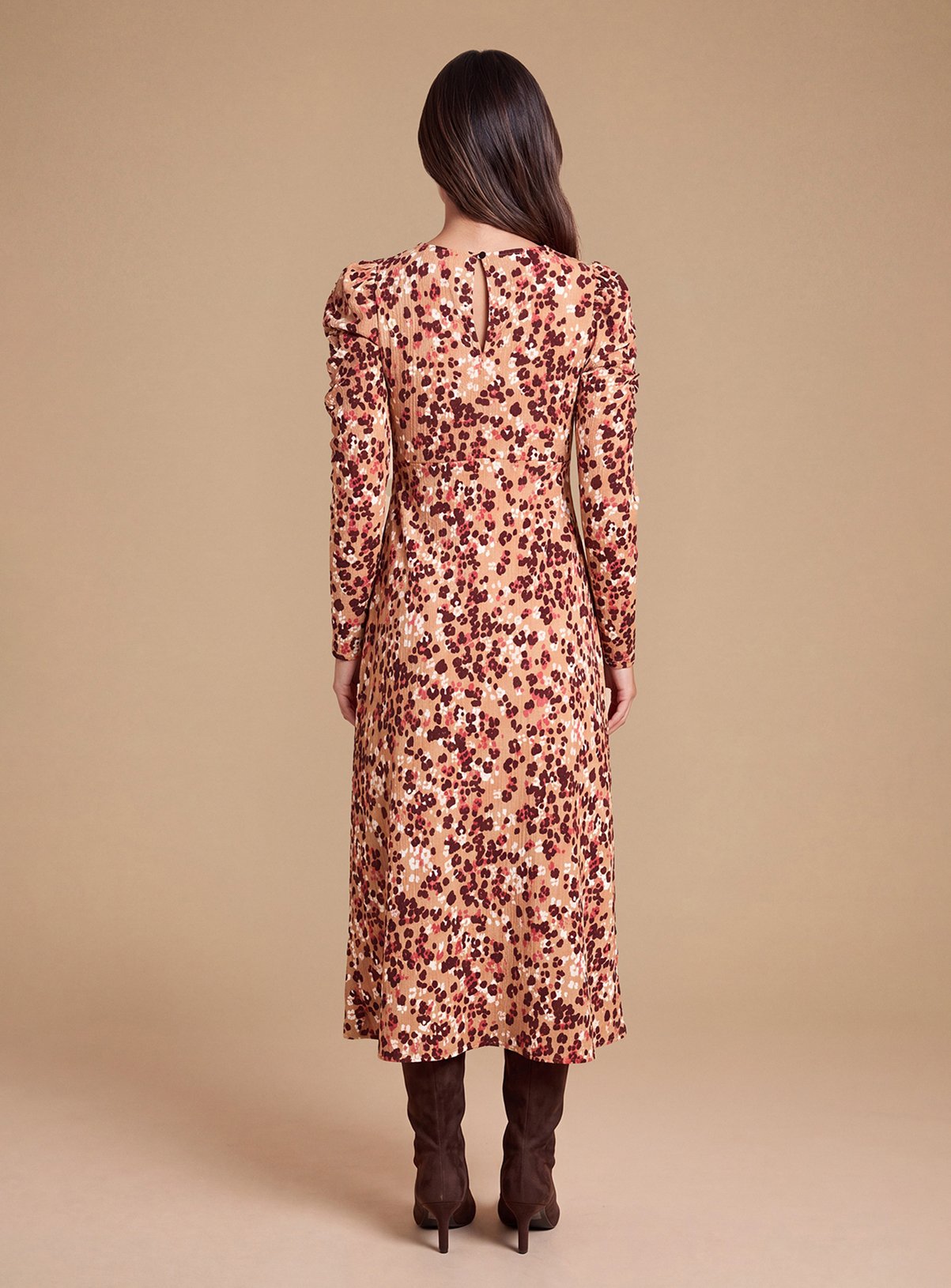 DOROTHY PERKINS Petite Animal Keyhole Jersey Midi Dress 8 - Image 2 thumbnail